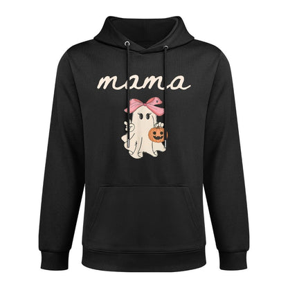 Mama Ghost Boo One Spooky Mom First Halloween Birthday Boy Breathable Fabric Hoodie