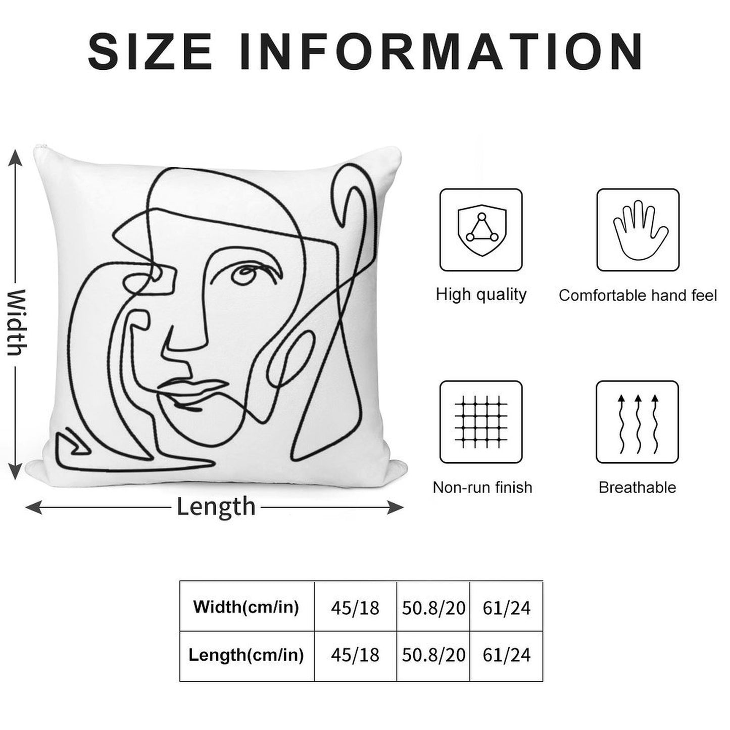 Abstract Face 1 Soft High-Density Material Throw Pillow