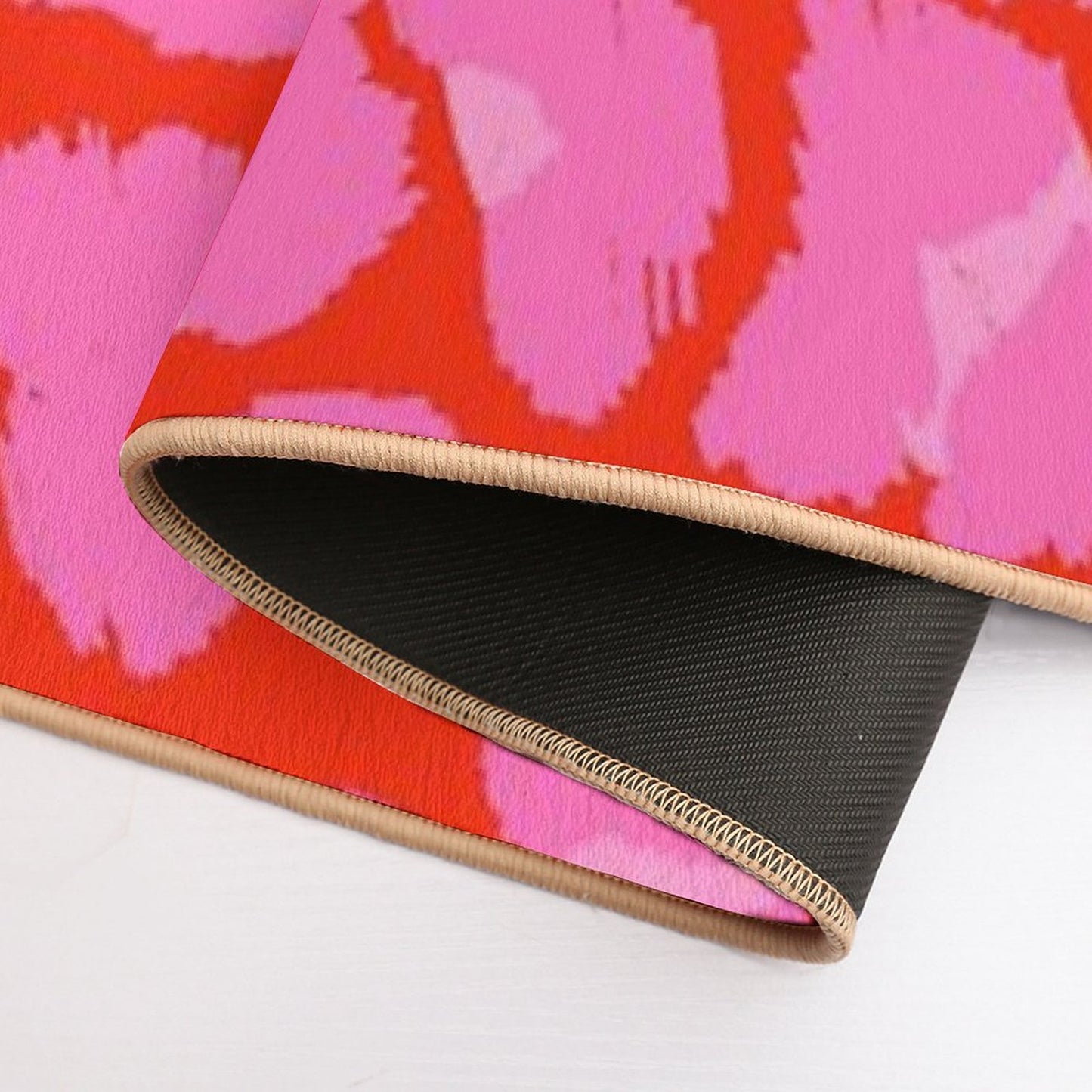 Textured Red And Pink Leopard Print Bath Mat
