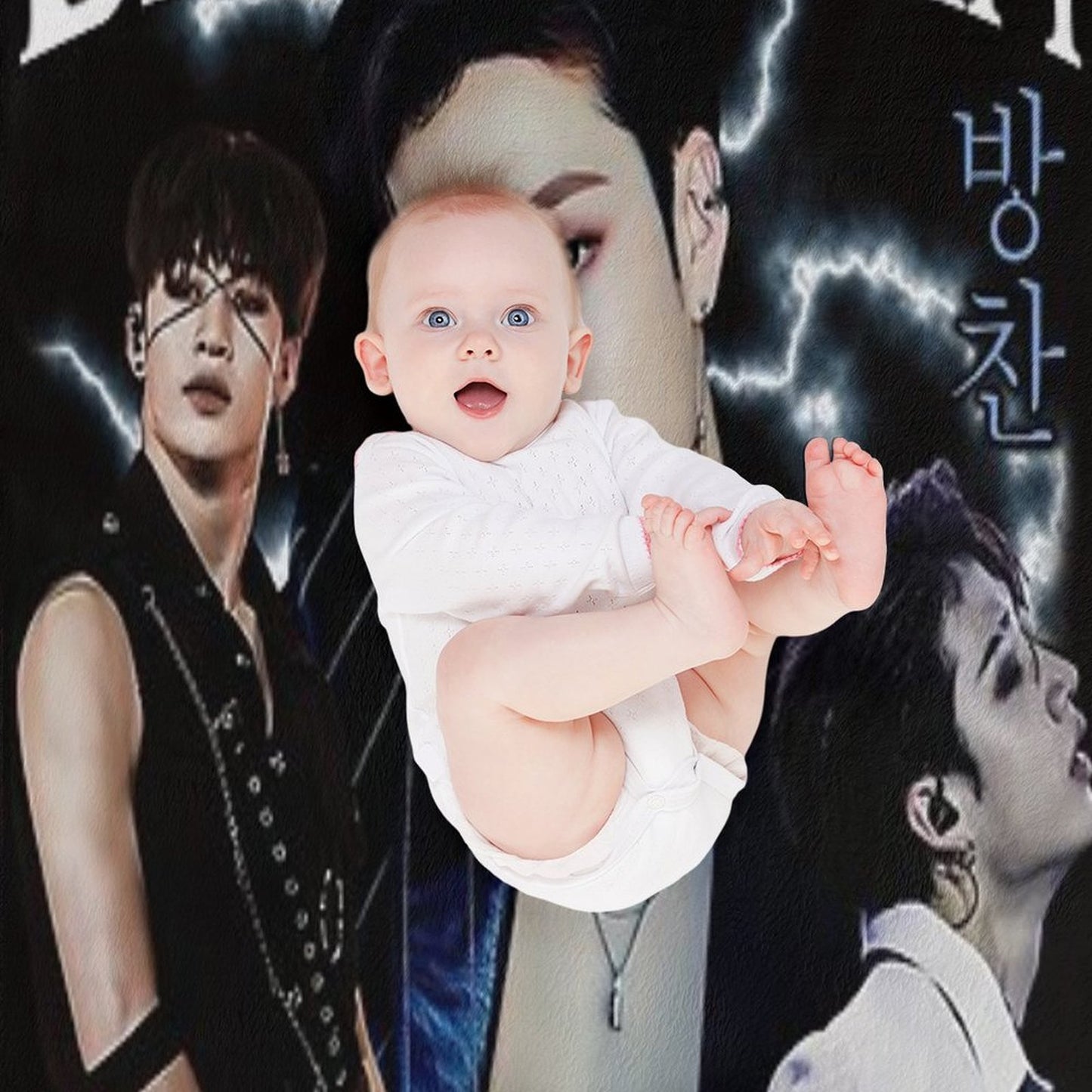 Bang Chan Shirt Vintage 90 Retro T Shirt Tee Throw Blanket