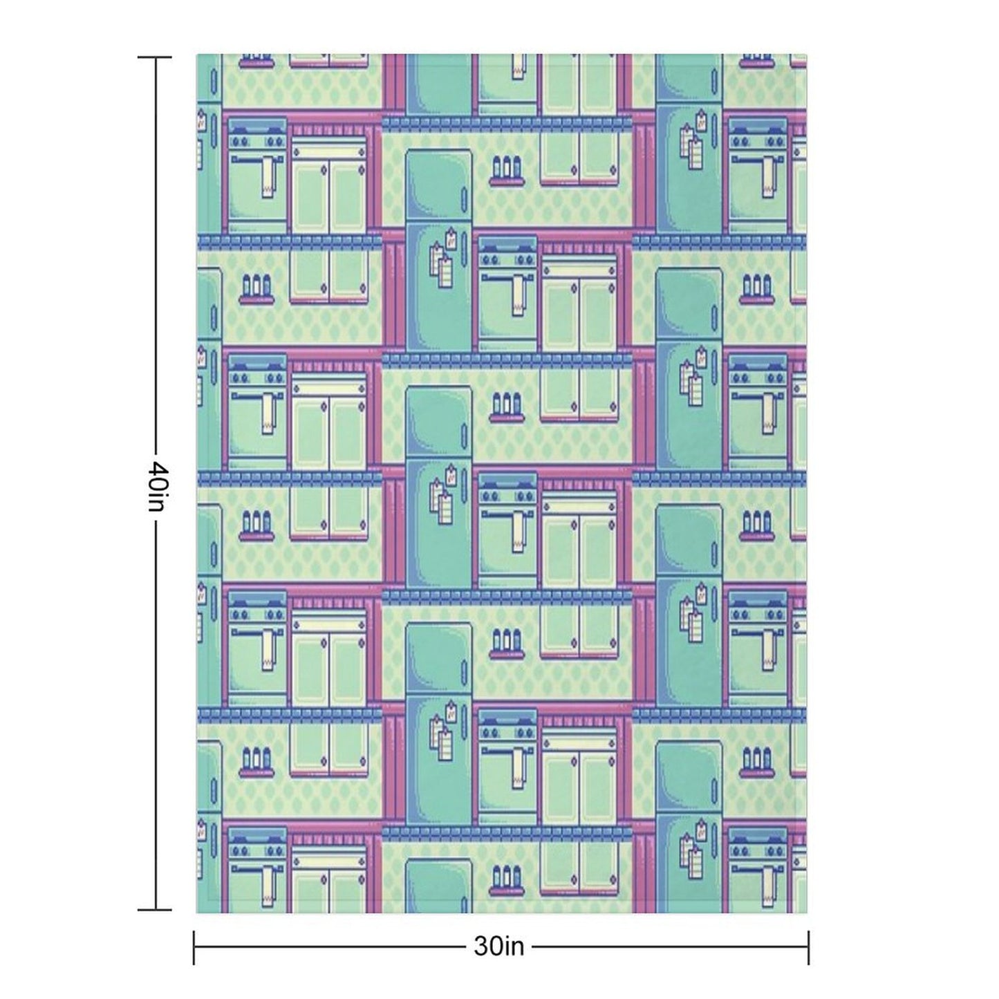 Kitchen (Pixel) Throw Blanket