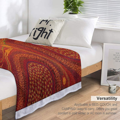 Australian Aboriginal Art Vintage Throw Blanket
