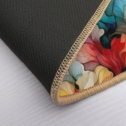 Elegant Floral Glass Effect Seamless Pattern Fire And Ice  Versatile Bath Mat