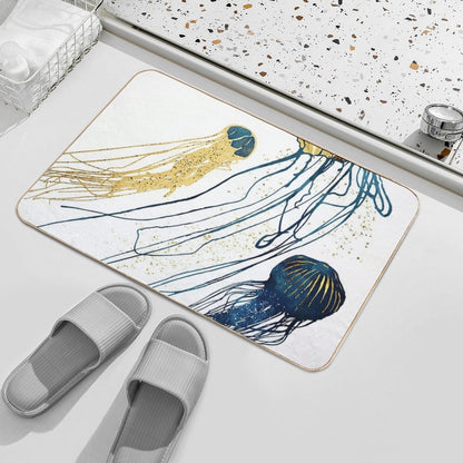 Metallic Jellyfish II Bath Mat