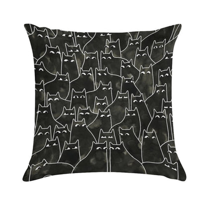 Suspicious Cats Soft High-Density Material Throw Pillow