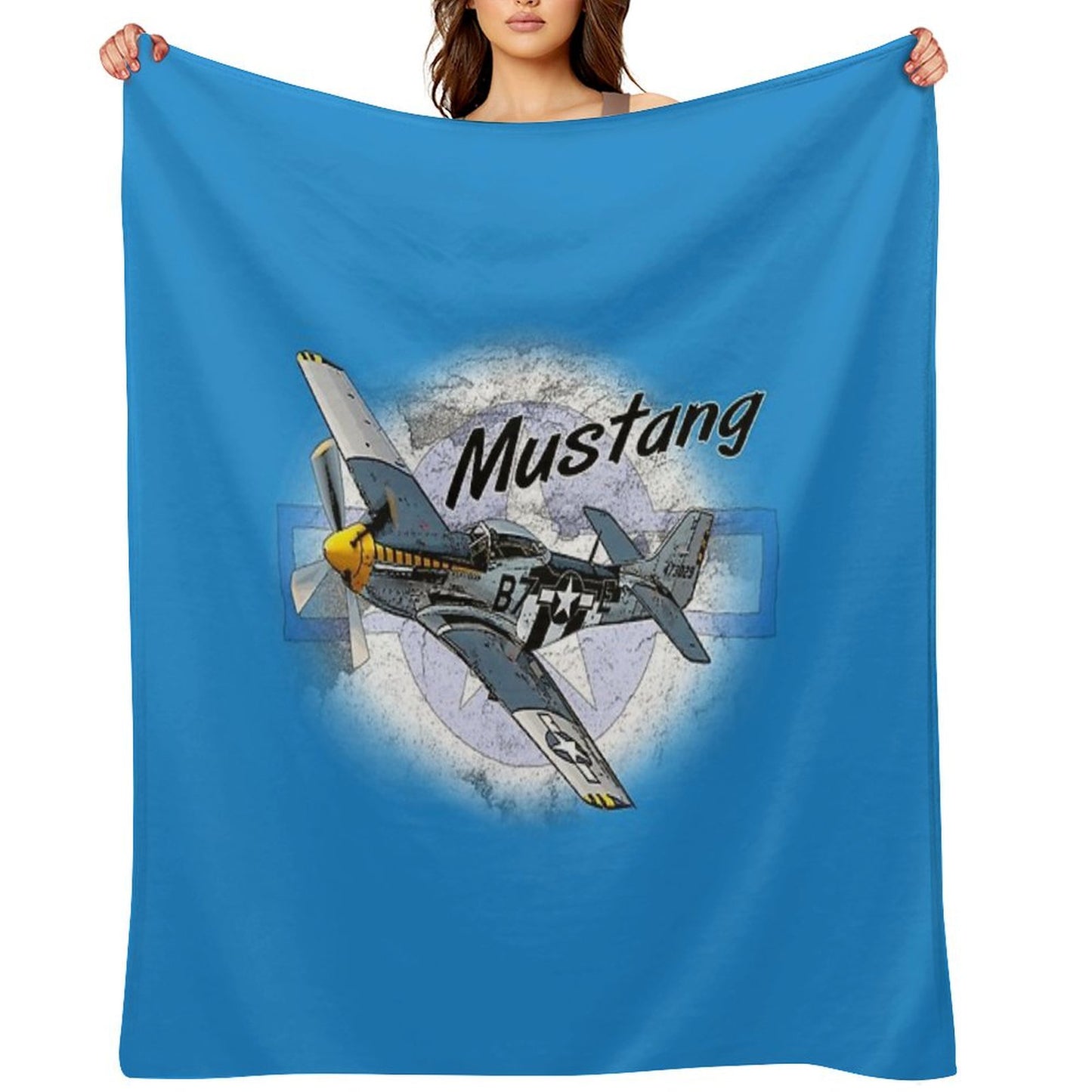 P51 Mustang Throw Blanket