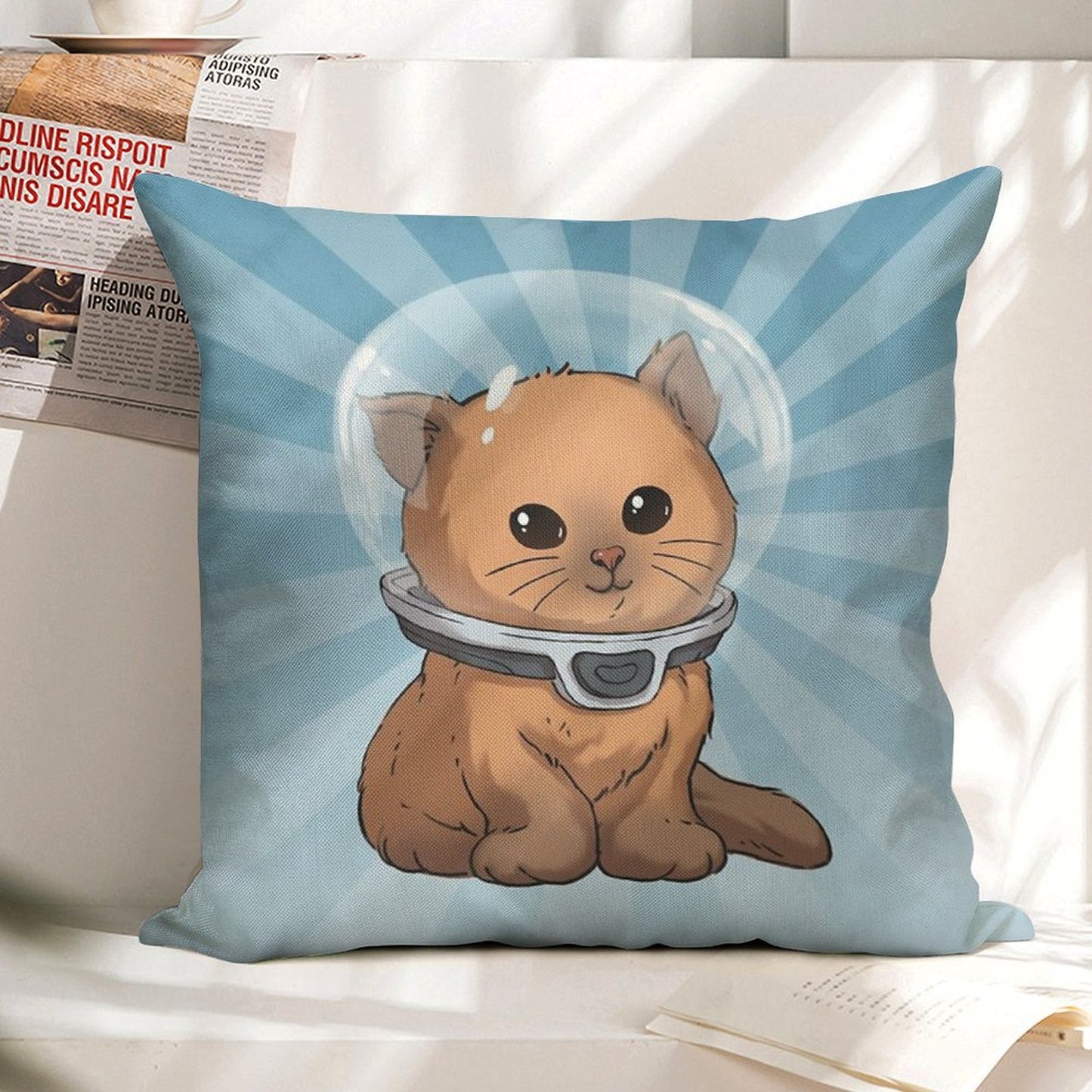 Keep Calm Kitty Linen Throw Pillow Cover