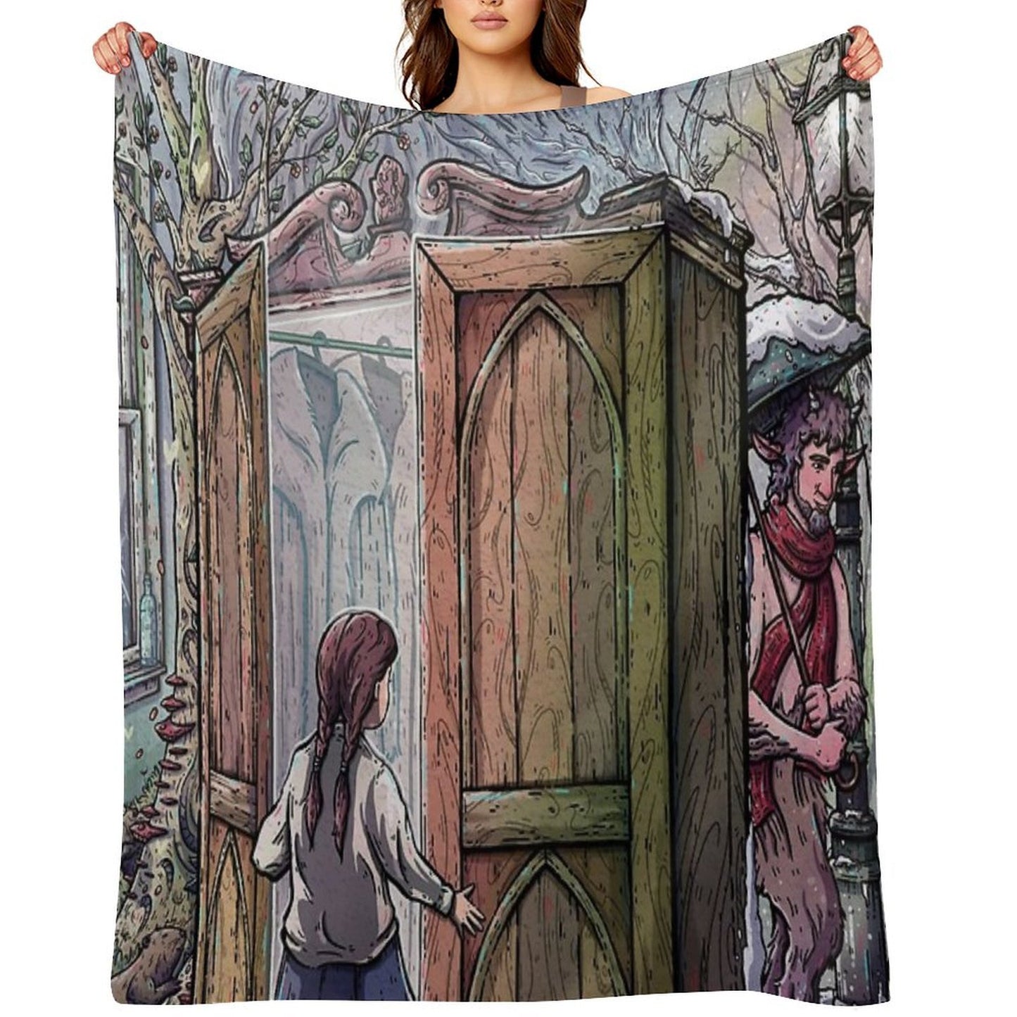 Lucy's Discovery, Narnia Fan Art Throw Blanket