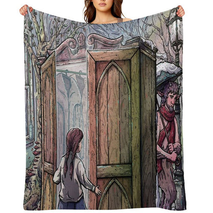 Lucy's Discovery, Narnia Fan Art Throw Blanket