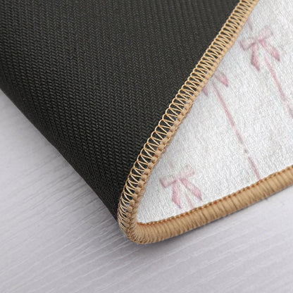 Pink Bow Ribbon Coquette Bath Mat