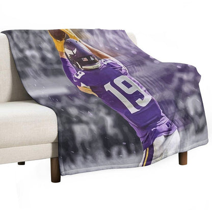 Adam Thielen Minnesota Vikings Illustration Throw Blanket