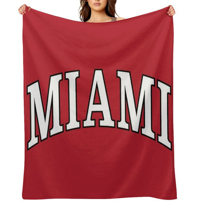 Miami U - Serif Font Curved Throw Blanket