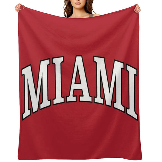 Miami U - Serif Font Curved Throw Blanket