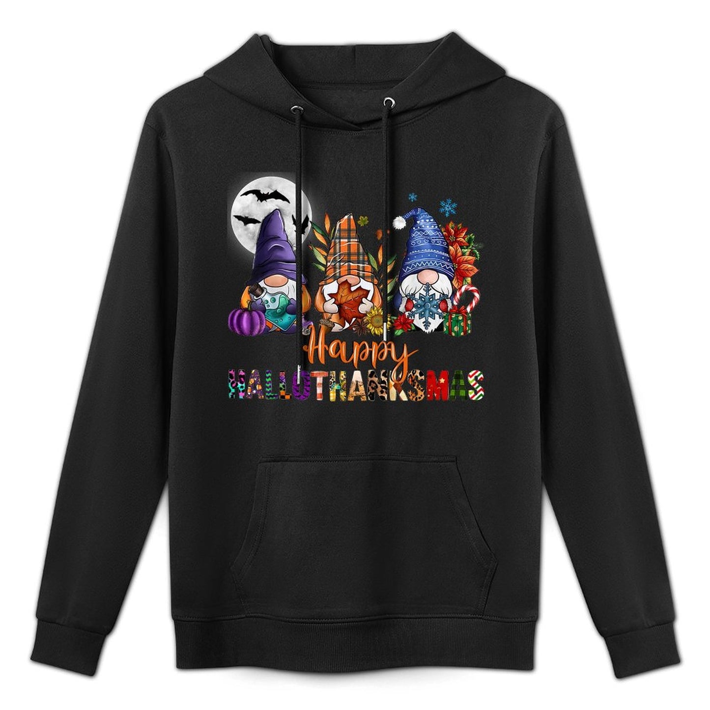 Halloween Thanksgiving Christmas Happy HalloThanksMas Gnome Moisture-Wicking Hoodie