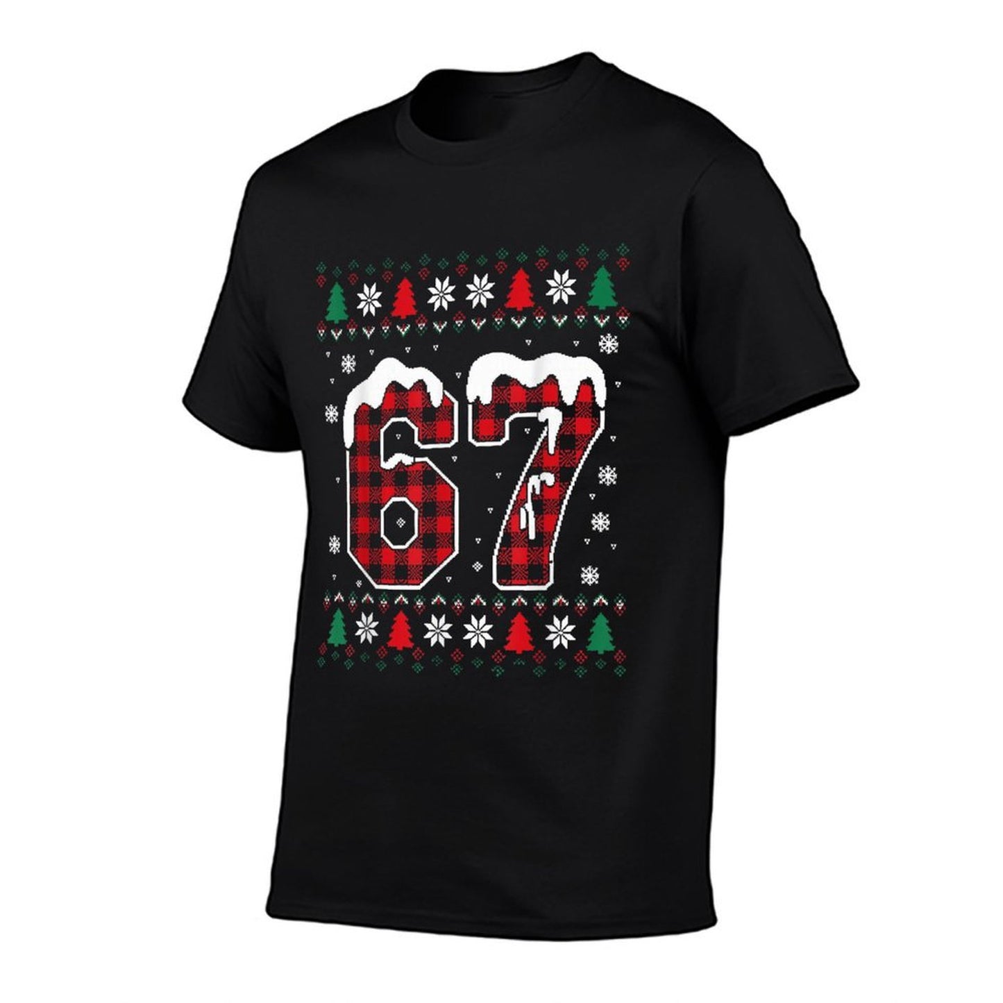 Funny 67 Six Seven Meme Brainrot Cringe Christmas Pajamas  Durable T-Shirt