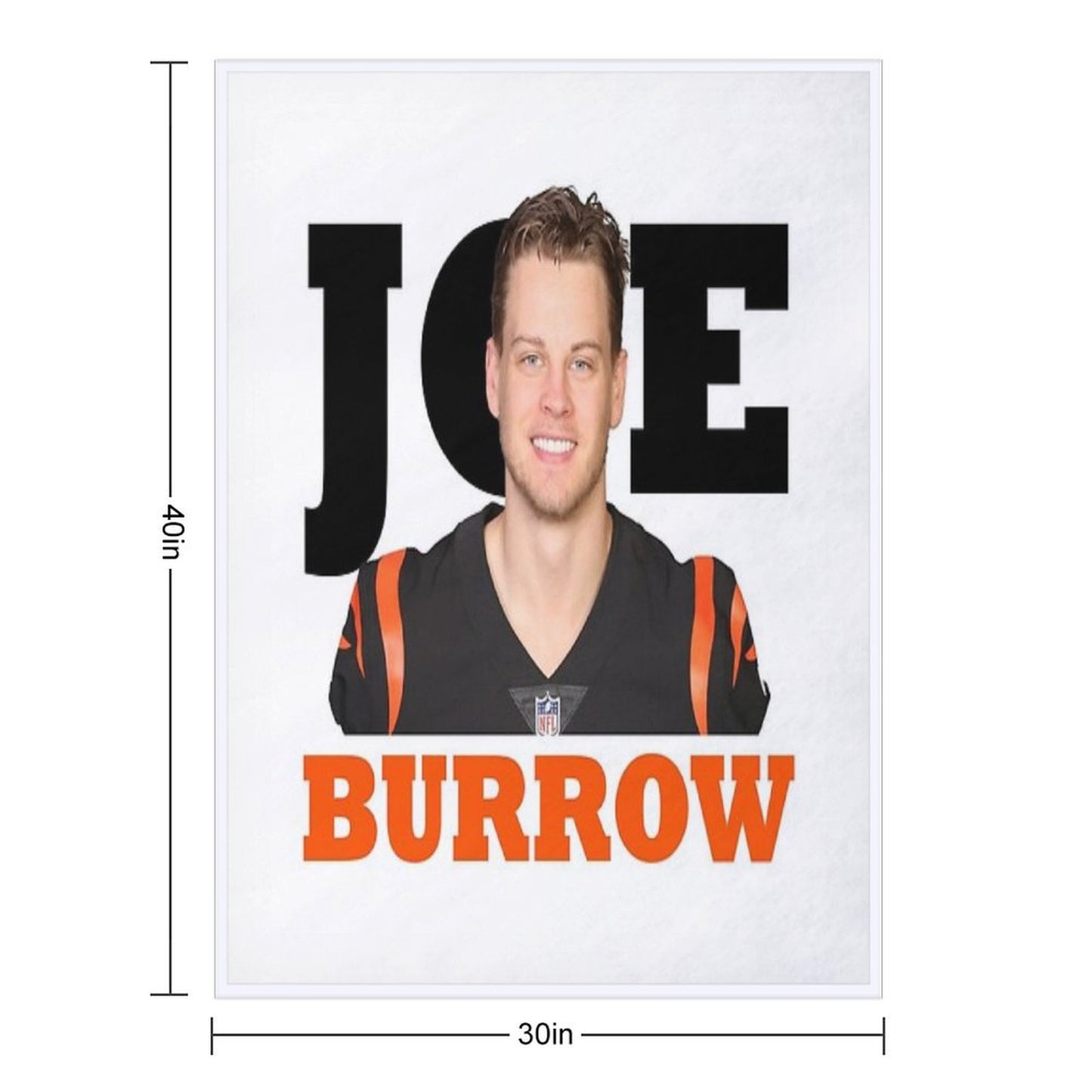 Joe Burrow Bengals Football Throw Blanket
