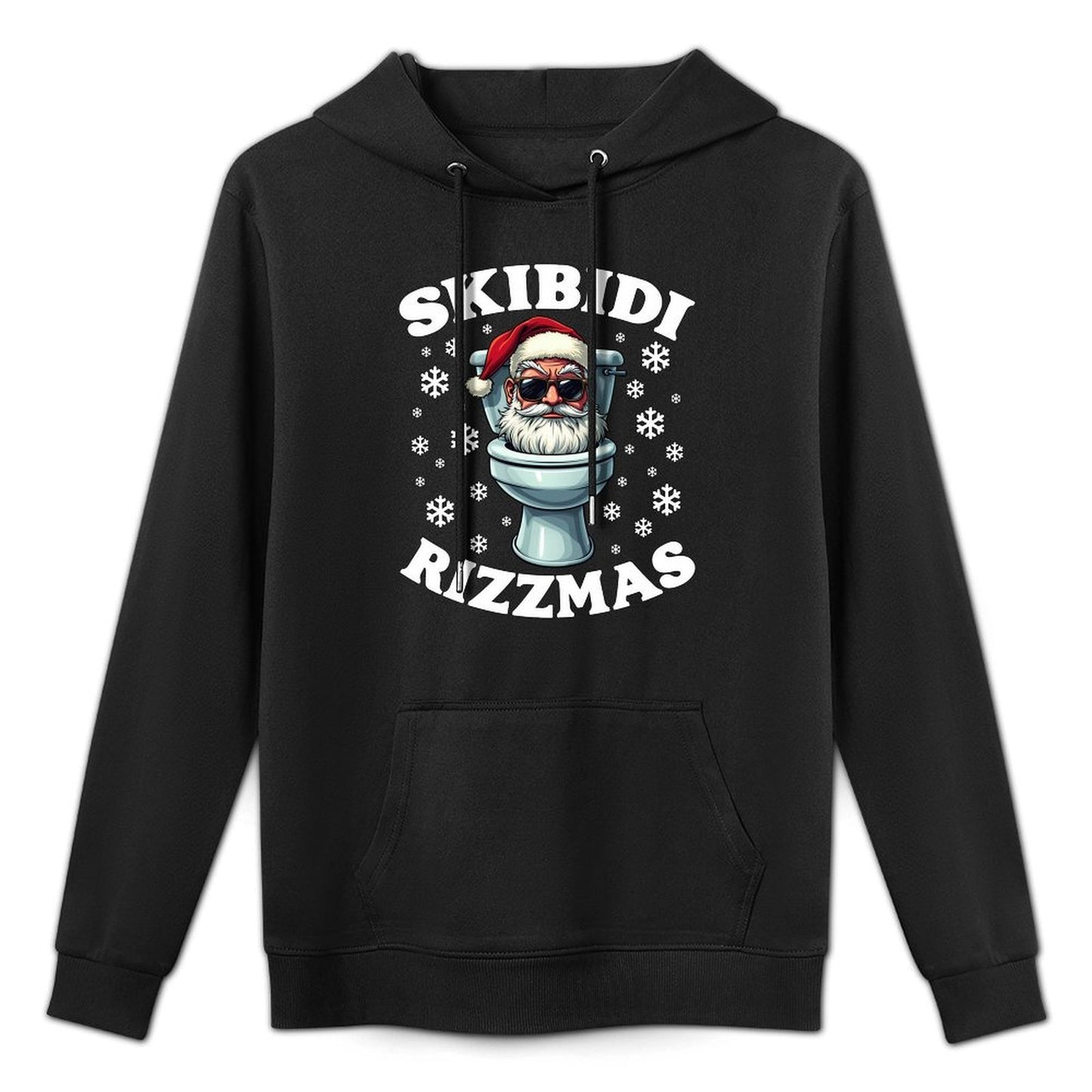 Skibidi Rizzmas Rizzler Santa Rizz Toilet Funny Christmas Easy Care Hoodie
