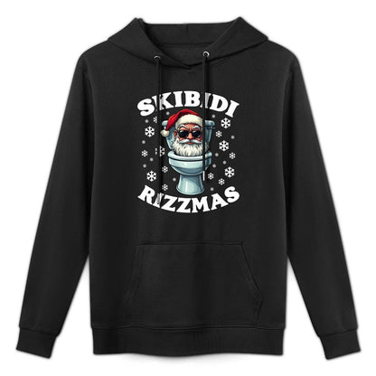 Skibidi Rizzmas Rizzler Santa Rizz Toilet Funny Christmas Easy Care Hoodie