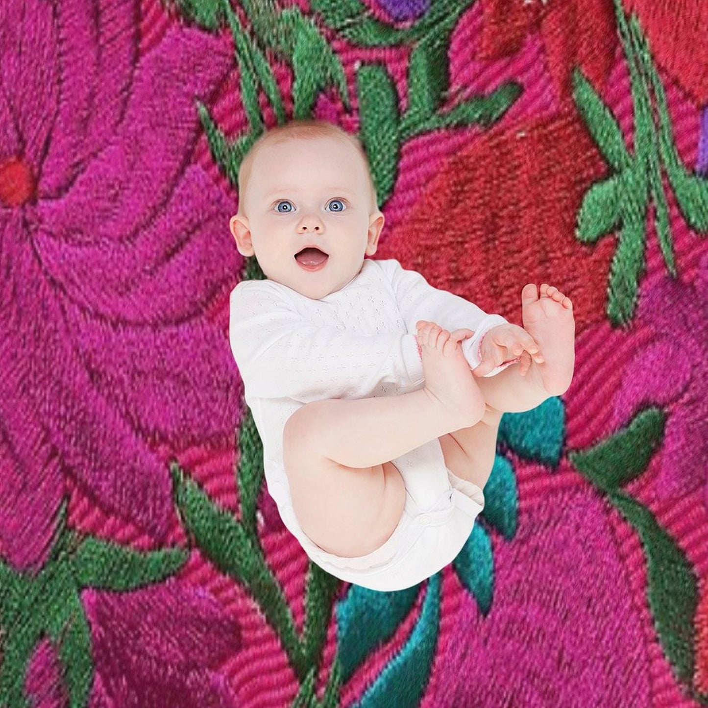 Mexican Embroidered Throw Blanket