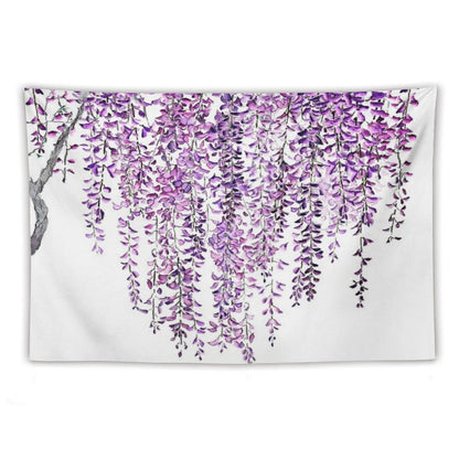 Hand Painted Purple Wisteria  in Bloom Tapestry