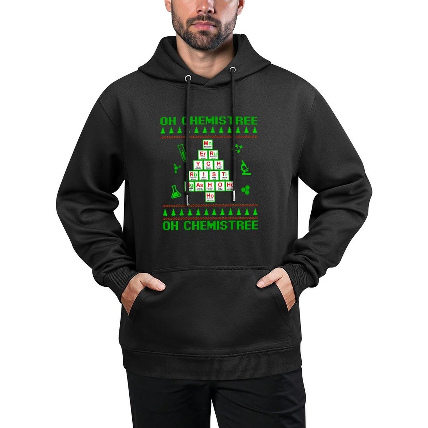 Science Christmas Oh Chemist Tree Chemistree Chemistry Kangaroo Pocket Hoodie