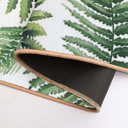 Watercolor Fern Leaves Bath Mat