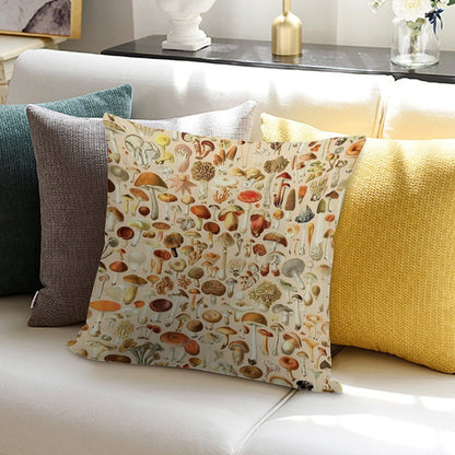Vintage Mushroom Designs Collection Soft Warmth Comfort Throw Pillow