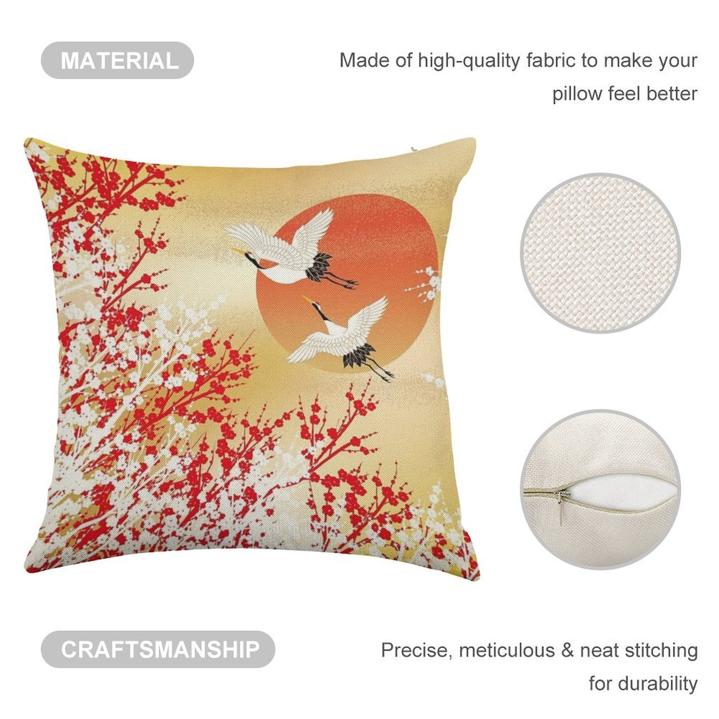 Japan 2 Linen Throw Pillow Cover