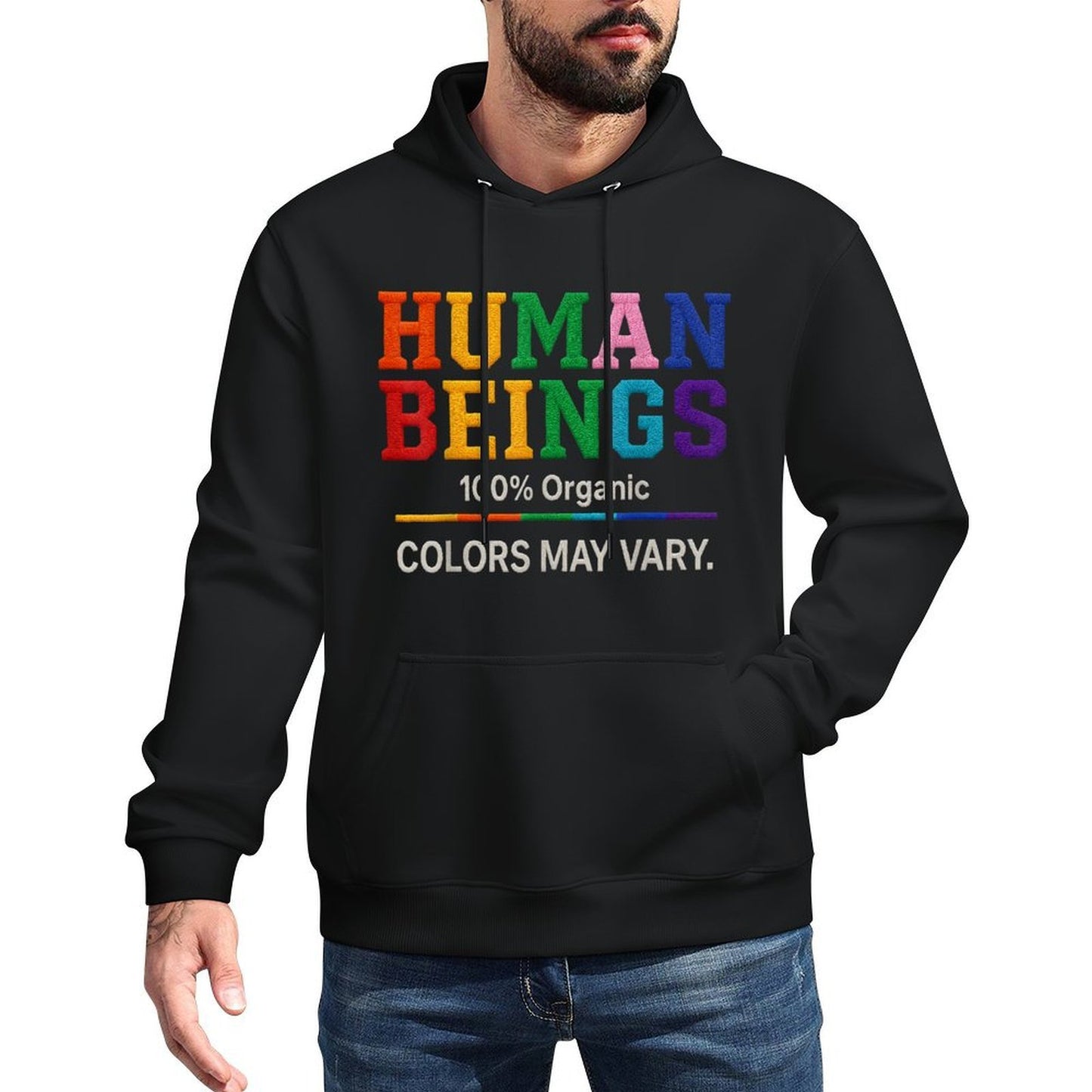 Human Being 100 Organic Colors May Vary LGBT Pride Month Moisture-Wicking Hoodie