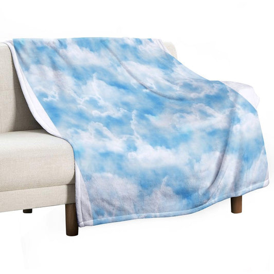 Clouds Print Throw Blanket