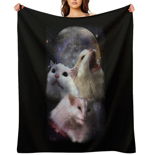 Triple Thurston Moon Cats! Throw Blanket