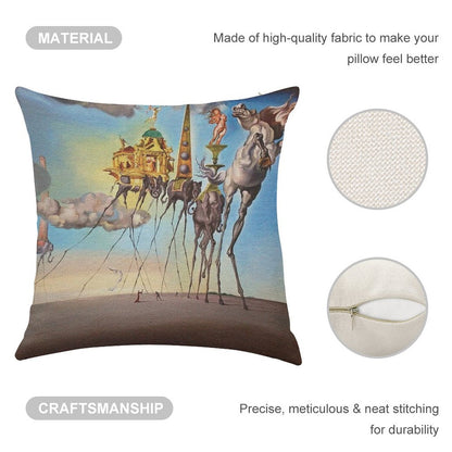 The Temptation of St. Anthony Linen Throw Pillow Cover