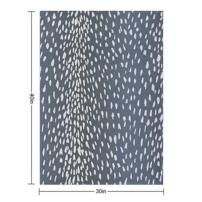 Navy Blue Denim Antelope Fawn Print Throw Blanket