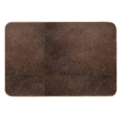 Dark Coffee Grounds Brown Marble Paint Swirl Design Bath Mat
