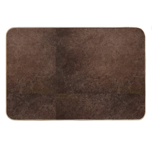 Dark Coffee Grounds Brown Marble Paint Swirl Design Bath Mat