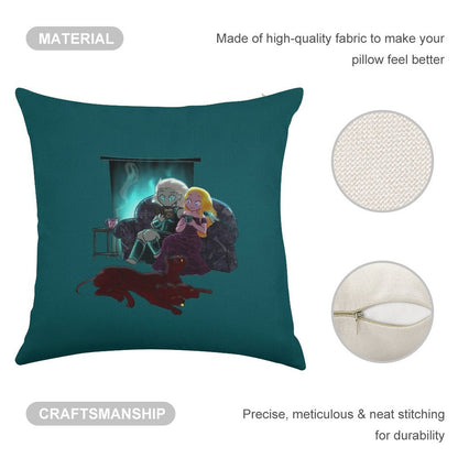 Cozy Winter Night Linen Throw Pillow Cover