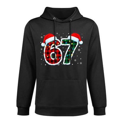 Funny 67 Six Seven Meme Christmas Pajamas Holiday Number 67 Moisture-Wicking Hoodie