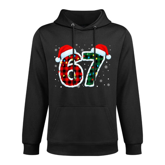 Funny 67 Six Seven Meme Christmas Pajamas Holiday Number 67 Moisture-Wicking Hoodie