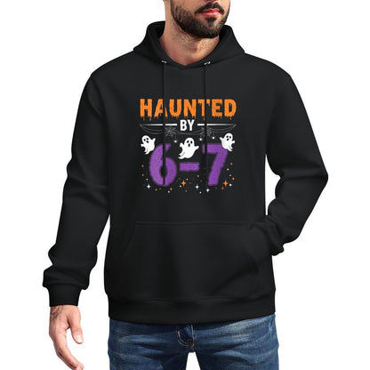 Womens Haunted by 67 Funny Haunted by 6-7 Funny 6 7 Halloween All-Day Comfort Hoodie