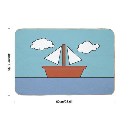 Living Room Boat Picture Bath Mat