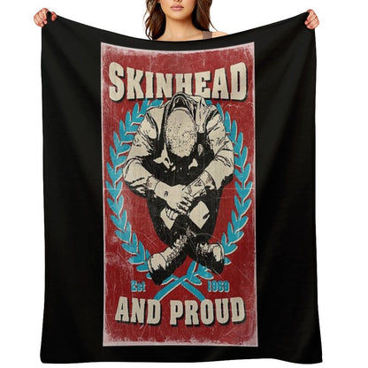 Skinhead And Proud Throw Blanket