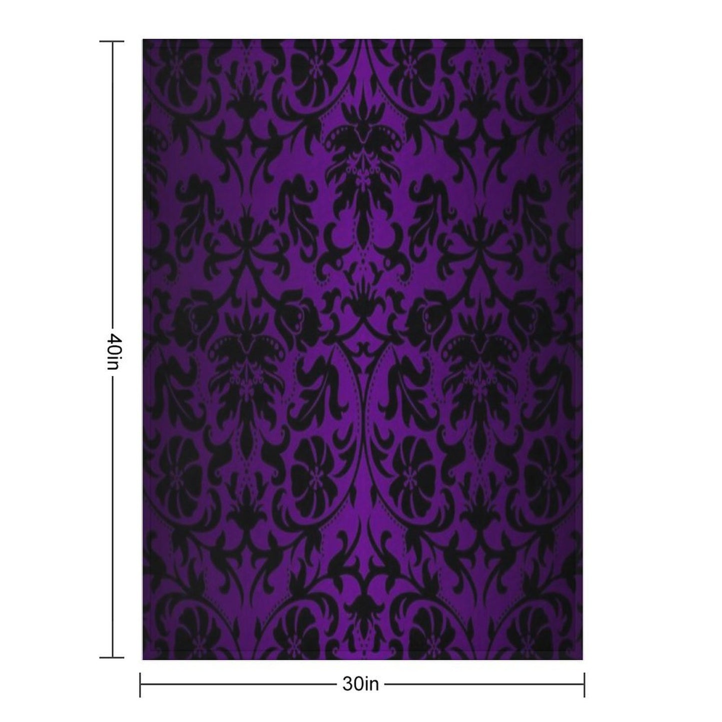 Purple And Black Damask Pattern Design Throw Blanket