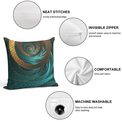 Beautiful Corded Leather Turquoise Fractal Bangles Soft Durable Construction Throw Pillow