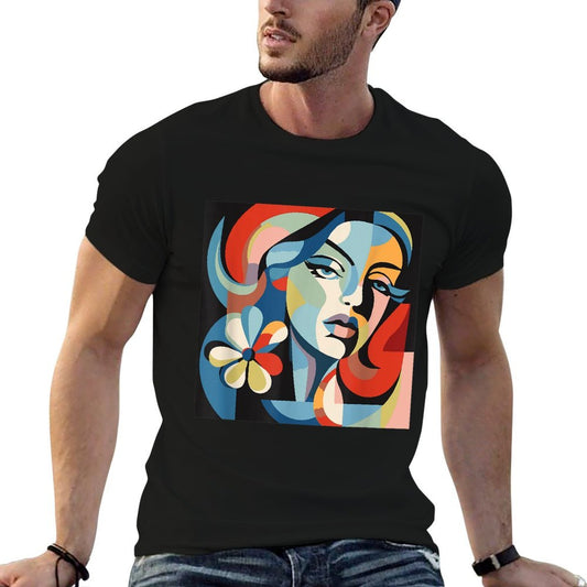 Abstract Woman Face Art Illustration Graphic Designs  Easy-care T-Shirt