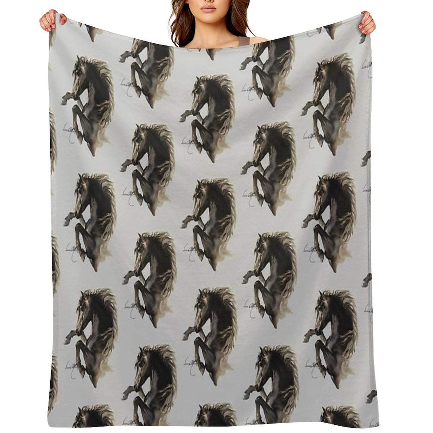 Black Fury (Cut-Out) Throw Blanket