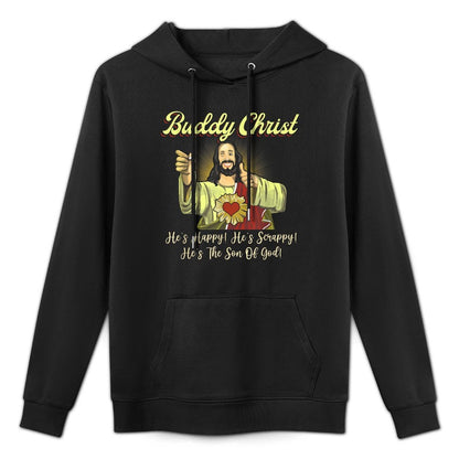 Buddy A Christ Christmas He Happy Scrappy The Son Of God Colorfast Hoodie