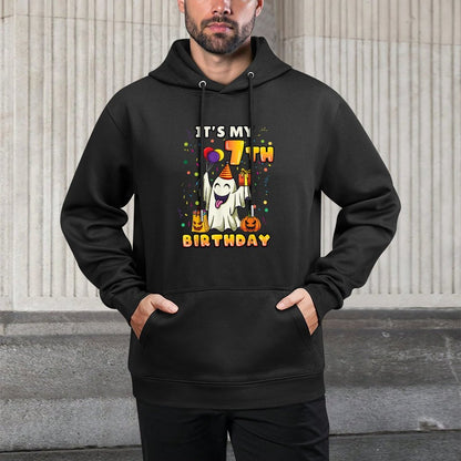 Its My 7th Birthday Ghost Halloween Kids Relaxed Fit Hoodie