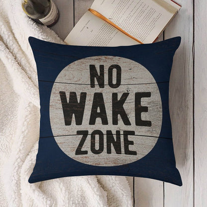 No Wake Zone, Lake Gift, Lake Sign, Lake House Décor, Wake Surf, Wakeboard, Water Ski, No Wake Area, Lake Sign Linen Throw Pillow Cover