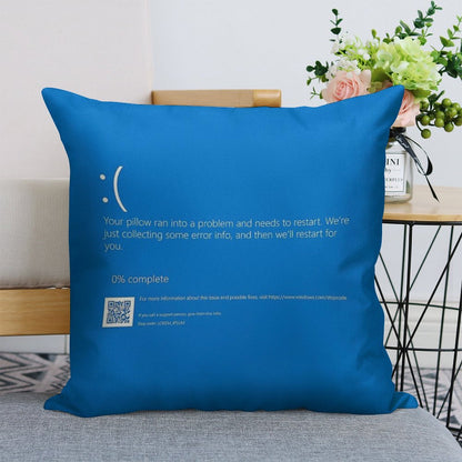 Windows BSOD (Blue Screen of Death) Linen Throw Pillow Cover
