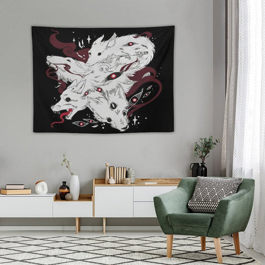 Wild Wolves With Many Eyes Tapestry